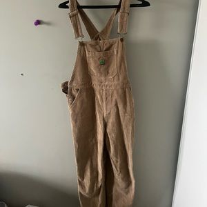 Beige corduroy overalls